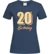 Жіноча футболка 20th Birthday Темно-синій фото