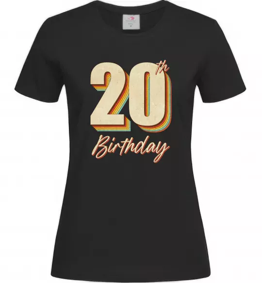 Жіноча футболка 20th Birthday Чорний фото