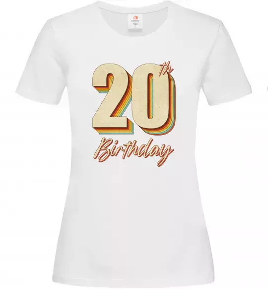 Жіноча футболка 20th Birthday Білий фото