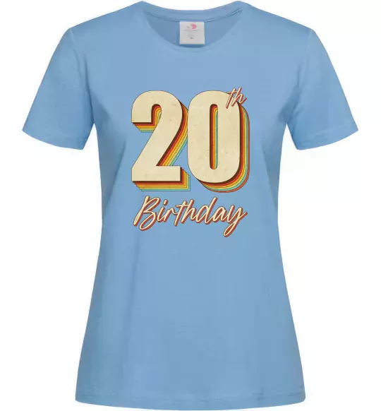 Жіноча футболка 20th Birthday Блакитний фото