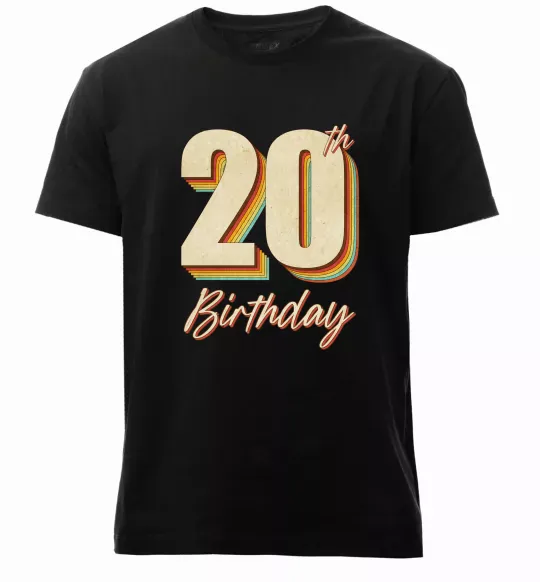 Чоловіча преміум футболка 20th Birthday Чорний фото