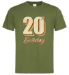 Мужская футболка 20th Birthday Оливковый фото