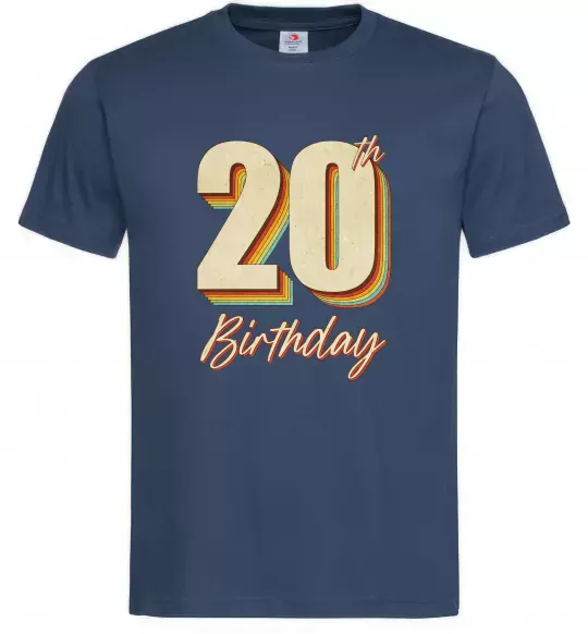 Мужская футболка 20th Birthday Темно-синий фото