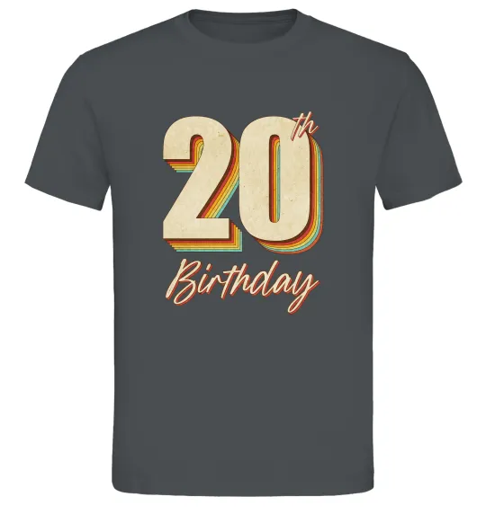 Мужская футболка 20th Birthday Графит фото