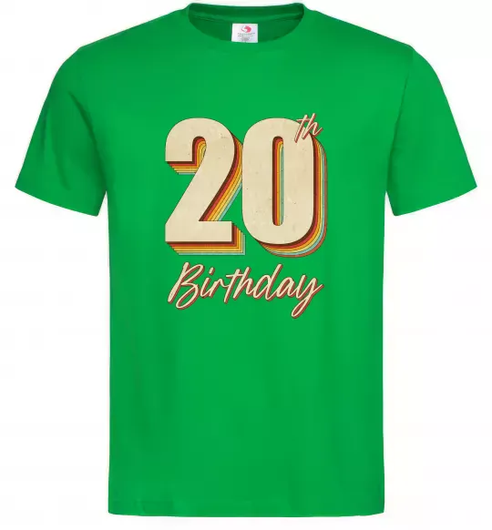 Мужская футболка 20th Birthday Зеленый фото