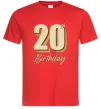 Мужская футболка 20th Birthday Красный фото