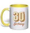 Чашка с цветной ручкой 30th Birthday Лимонный фото