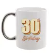 Чашка з кольоровою ручкою 30th Birthday Срібло фото