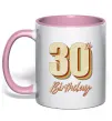 Чашка з кольоровою ручкою 30th Birthday Ніжно рожевий фото