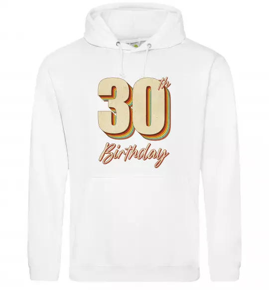 Чоловіча толстовка (худі) 30th Birthday Білий фото