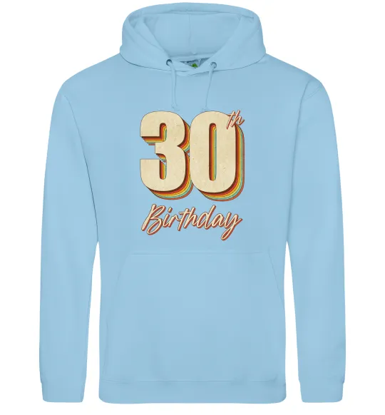 Мужская толстовка (худи) 30th Birthday Голубой фото