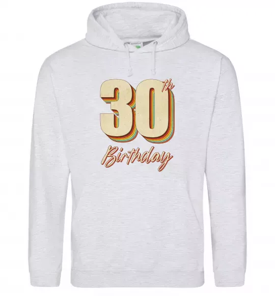 Женская толстовка (худи) 30th Birthday Серый меланж фото