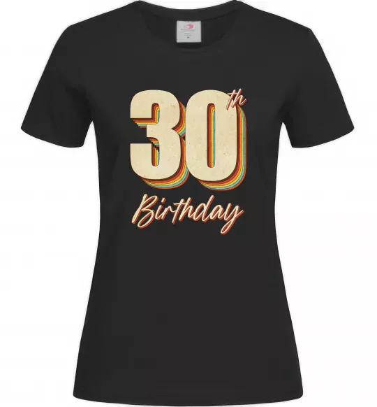 Жіноча футболка 30th Birthday Чорний фото