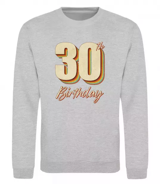 Свитшот 30th Birthday Серый меланж фото