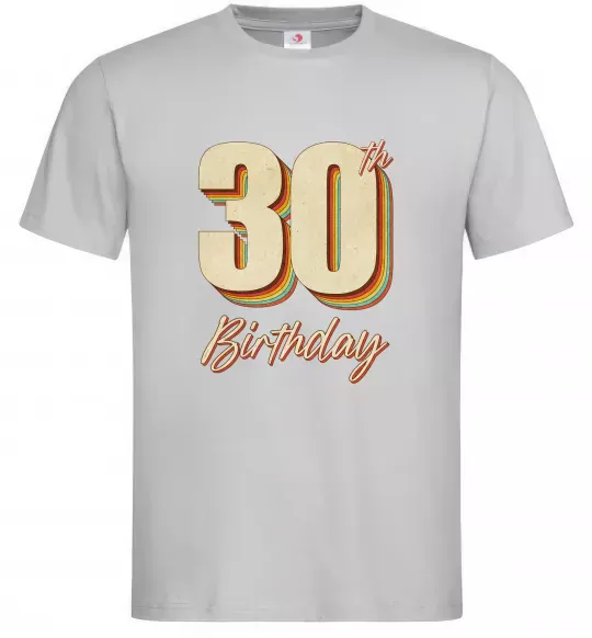 Мужская футболка 30th Birthday Серый фото