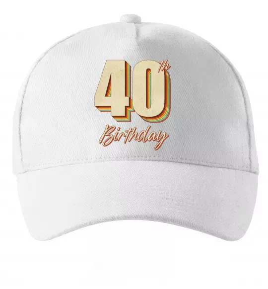 Кепка 40th Birthday Белый фото