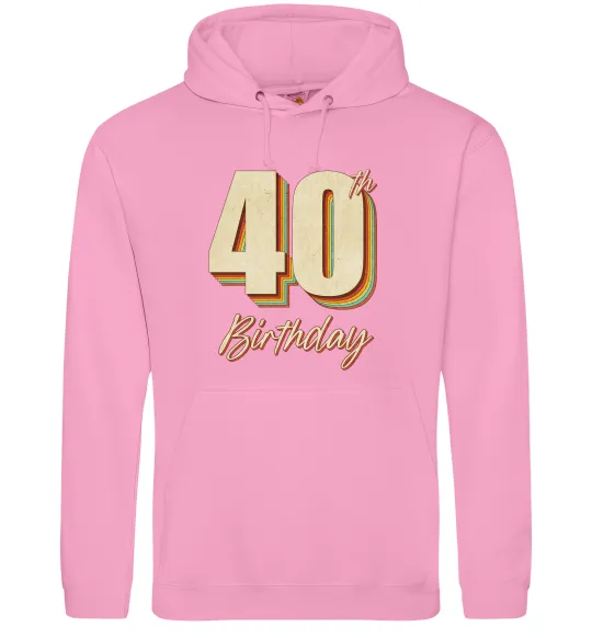 Мужская толстовка (худи) 40th Birthday Розовый фото