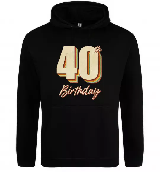Мужская толстовка (худи) 40th Birthday Черный фото