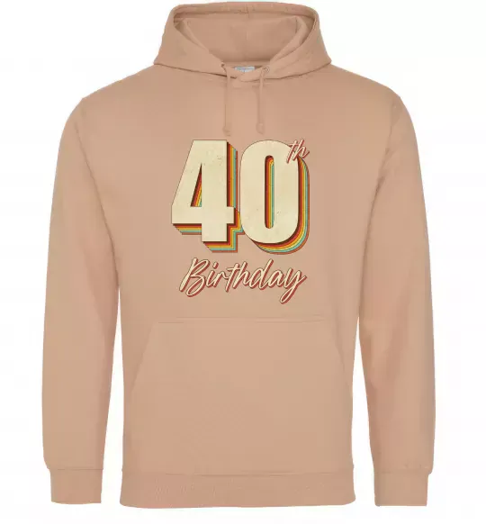 Мужская толстовка (худи) 40th Birthday Песочный фото