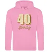 Жіноча толстовка (худі) 40th Birthday Рожевий фото