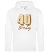 Женская толстовка (худи) 40th Birthday Белый фото