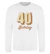 Світшот 40th Birthday Білий фото