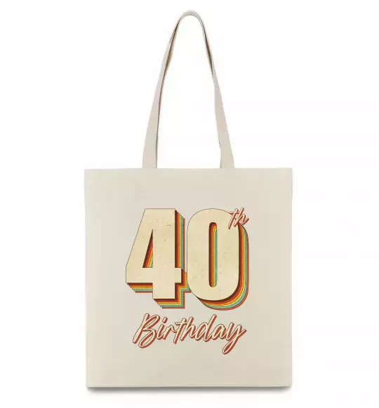 Еко-сумка 40th Birthday Бежевий фото
