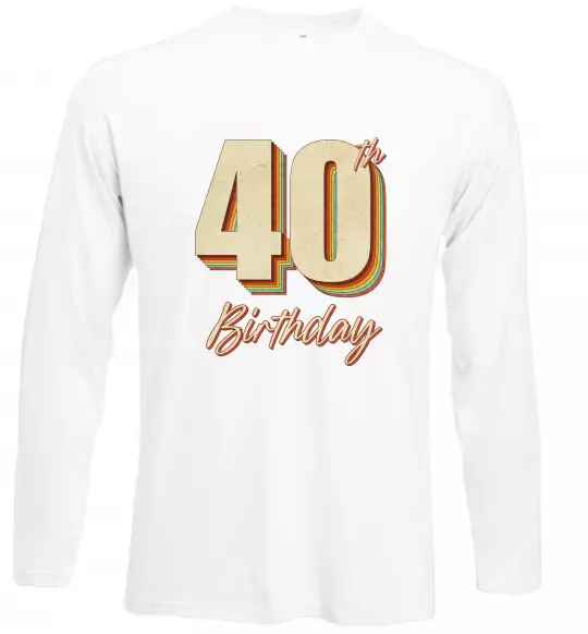 Лонгслив 40th Birthday Белый фото