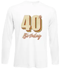 Лонгслив 40th Birthday Белый фото
