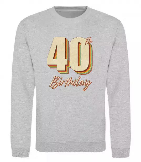 Свитшот 40th Birthday Серый меланж фото