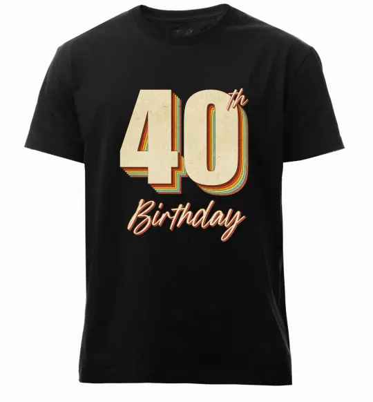 Мужская премиум футболка 40th Birthday Черный фото