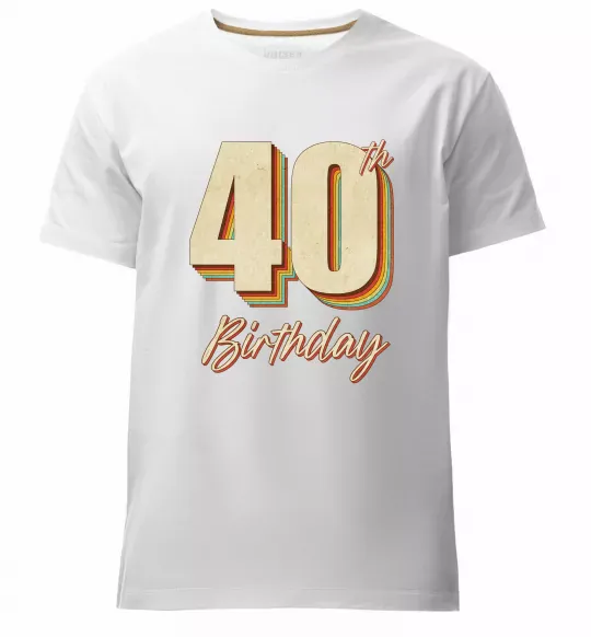 Мужская премиум футболка 40th Birthday Белый фото