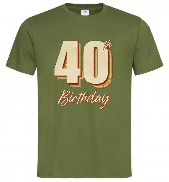 Мужская футболка 40th Birthday Оливковый фото