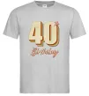 Мужская футболка 40th Birthday Серый фото