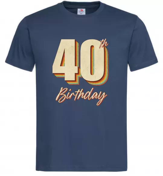 Мужская футболка 40th Birthday Темно-синий фото