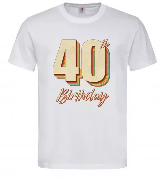 Мужская футболка 40th Birthday Белый фото