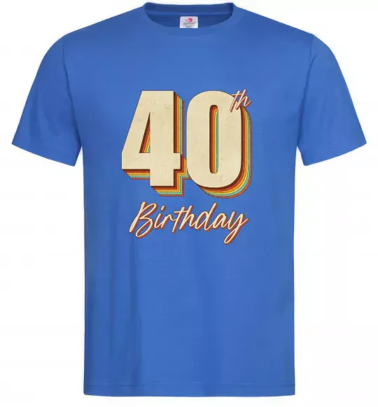 Мужская футболка 40th Birthday Ярко-синий фото