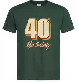 Мужская футболка 40th Birthday Темно-зеленый фото