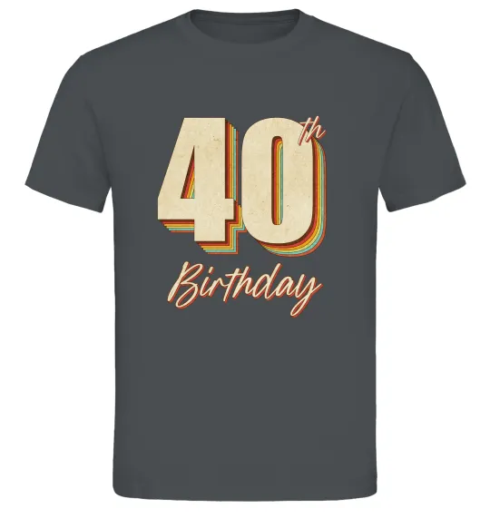 Мужская футболка 40th Birthday Графит фото