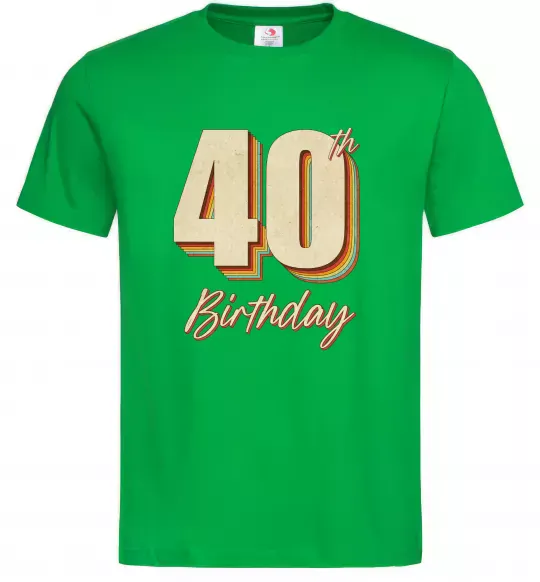 Мужская футболка 40th Birthday Зеленый фото