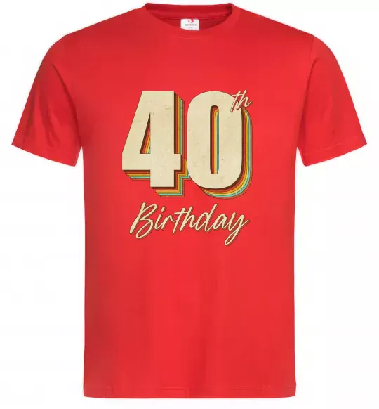 Мужская футболка 40th Birthday Красный фото
