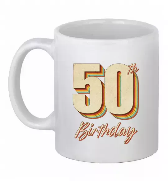 Чашка керамическая 50th Birthday Белый фото