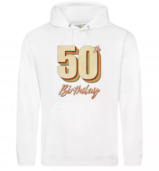 Мужская толстовка (худи) 50th Birthday Белый фото
