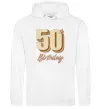 Женская толстовка (худи) 50th Birthday Белый фото