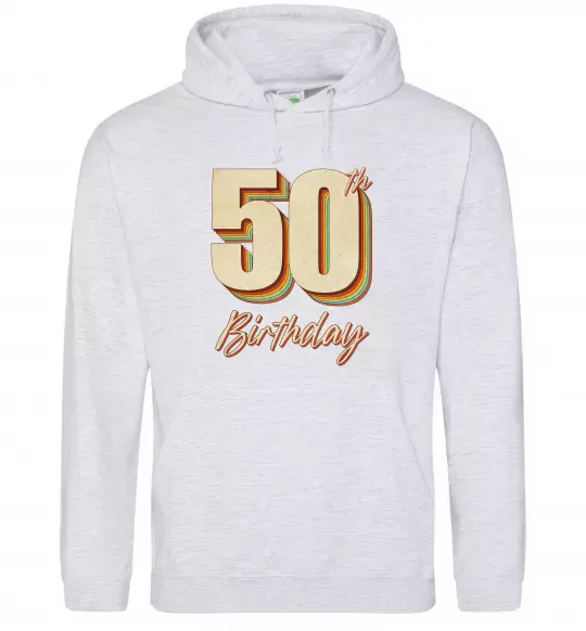 Женская толстовка (худи) 50th Birthday Серый меланж фото