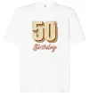 Футболка Оверсайз 50th Birthday Білий фото