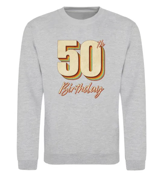 Свитшот 50th Birthday Серый меланж фото