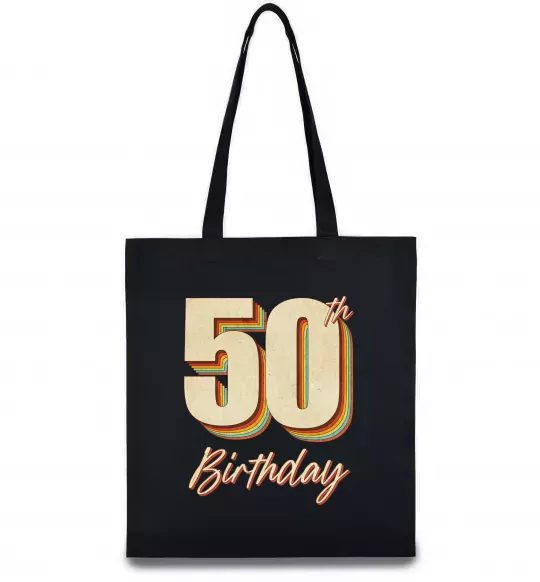Эко-сумка 50th Birthday Черный фото
