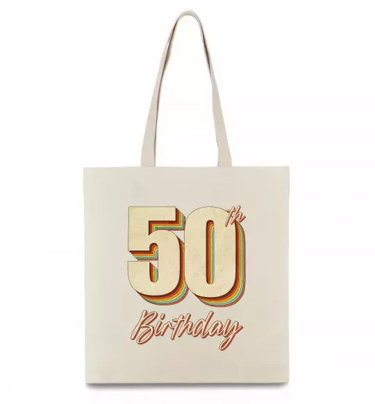 Эко-сумка 50th Birthday Бежевый фото