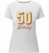 Жіноча преміум футболка 50th Birthday Білий фото